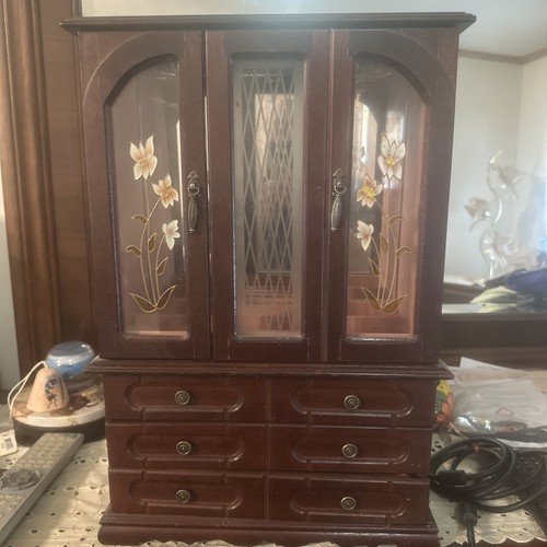 Brown wood jewelry - brown, armoire