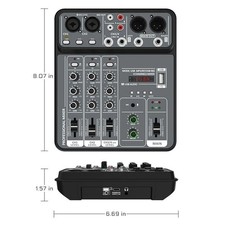 4 Channel Audio Mixer with 48V