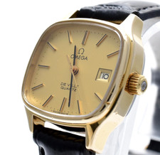 Vintage [N MINT] OMEGA Deville Quartz Cal.1360 Gold 26mm Ladies Watch JAPAN