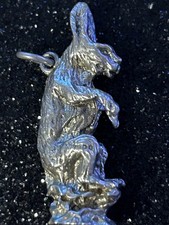 Large Heavy Silver Charm Rabbit / Hare - Mean Evil - Fully Hallmarked 8.7g