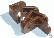 * Pack of 10 Brown Plastic Angle Brackets for Furniture Assembly & Repair +