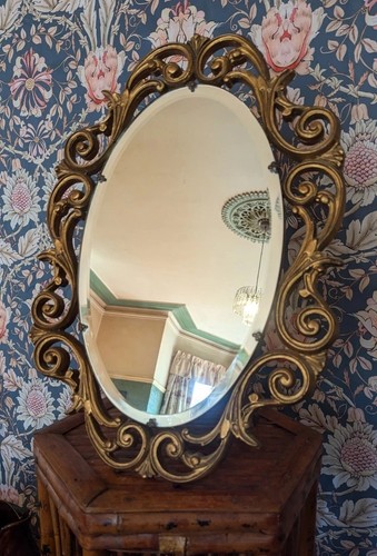 Vintage gilt table mirror - vintage,
