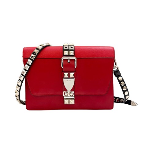 Prada red studded leather - -,
