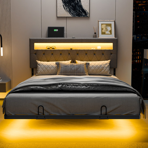 Full floating bed - full, frame