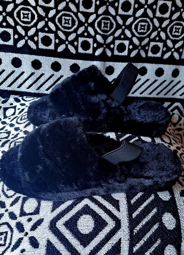 Women fluffy faux fur slides - women's,