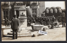 Postcard New Malden Kingston upon Thames accident Fountain demolished 1914 RP