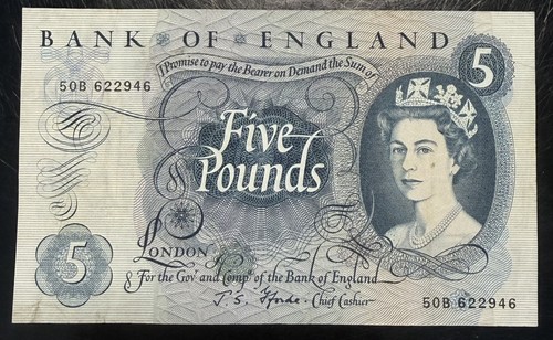 Old five pound note - old,