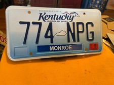 License Plate Kentucky Monroe