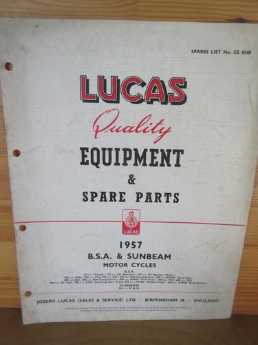 Bsa sunbeam 1957 lucas - sunbeam,