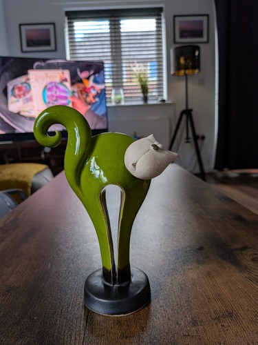 Chat gisele green ceramic - chat,