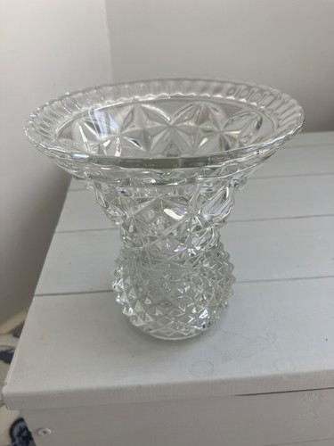 Vintage heavy cut glass vase