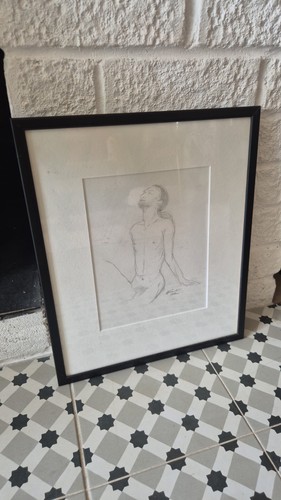Original signed male nude - original,
