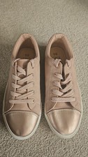 Rose Gold And Soft Pink Plimsole Style Ladies Pumps Size 8 Never Worn