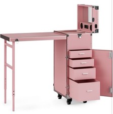 Rolling Manicure Nail Table W/ Station Vanity Makeup Studio Trolley Bluetooth UK