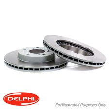 Genuine Delphi Rear Vented Brake Discs Set Pair - BG4046
