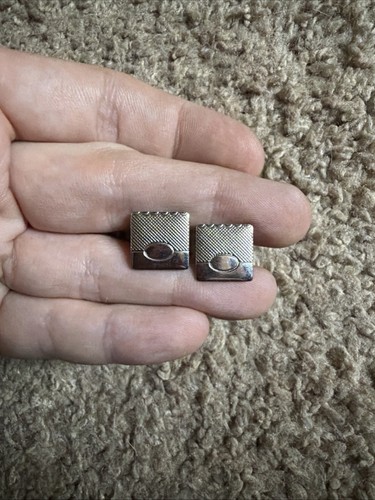 Vintage silver tone square - tone,
