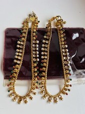 Gold plated payal with pearl