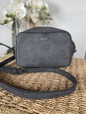 Matt & Nat dark grey vegan leather shoulder bag cross body bag