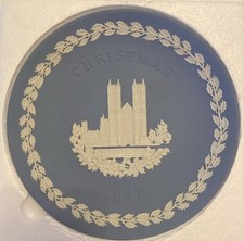 Wedgwood Blue Jasperware Annual Christmas Plate Lot 1972 To 1977 (6 x Plates)