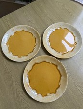 Dinner plates set three drip glazed 10"/25.5cm Honey colours  