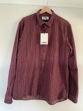 YMC Large Curtis Red Striped Long Sleeve Casual Shirt New with Tags