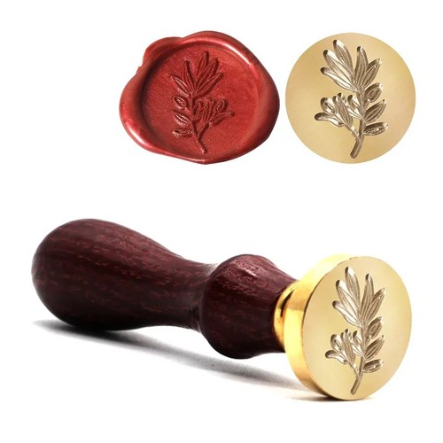 Retro flower plants wax seal - flower,