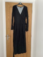 Editor's Cut Jumpsuit Size 14 Cropped Leg Plunge V Beck Quality Jersey