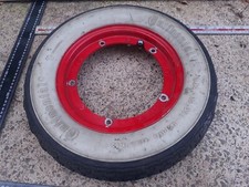 vespa px red wheel tube and continental tyre