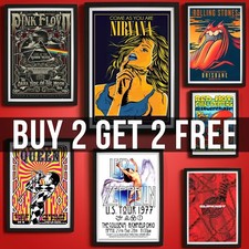 Music Posters Rock Band Gig Concert Poster Wall Art PREMIUM QUALITY PRINTS