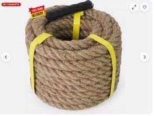 Jute Rope - 20/25/30/40mm Heavy Duty Twisted Natural Hemp (40mm / 15m)