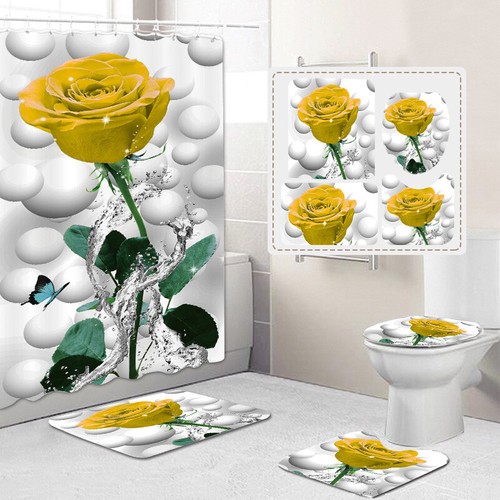 Rose flower shower curtain - rose,