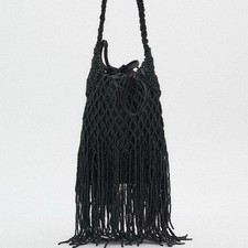 ZARA Beaded Black Fringe
