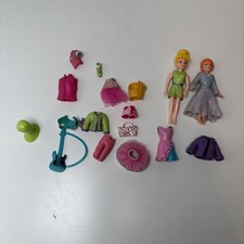 Polly Pocket Mixed Bundle . Dolls , Rubber Clothes , Shoes, Accessories