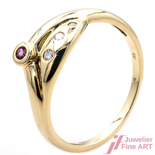 585 yellow gold ruby diamond - gold,