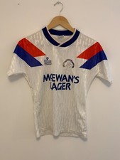 Genuine Boys 30-32" Glasgow Rangers 1990/92 Away Shirt Admiral - Poor Condition