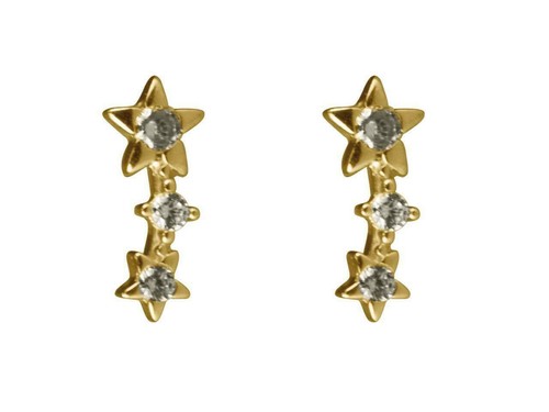 Starburst gold earrings - gold,