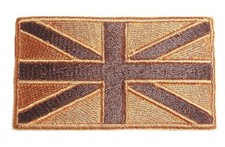 GB ARMY JACKET PATCH Iron on / sew on British military subdued bronze flag badge