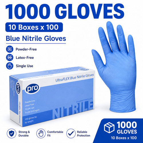 Ultraflex blue nitrile gloves - ultraflex,