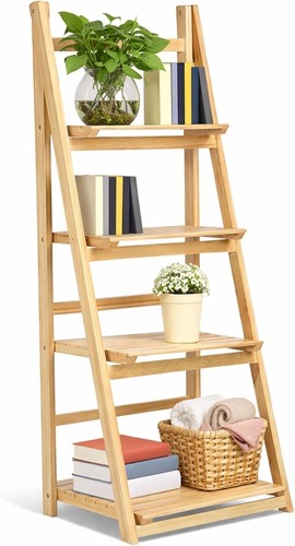 Tier wooden ladder shelf - 4,