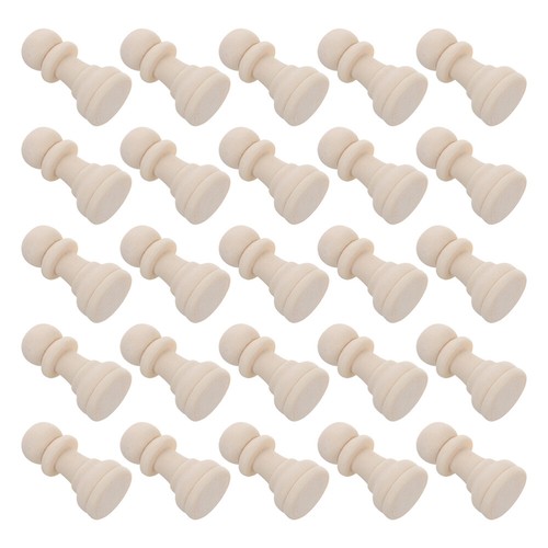 32pcs unpainted wood chess - unpainted,