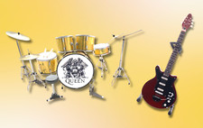RGM393-3 Roger Taylor and Brian May QUEEN Miniature Drum kit and Guitar Set