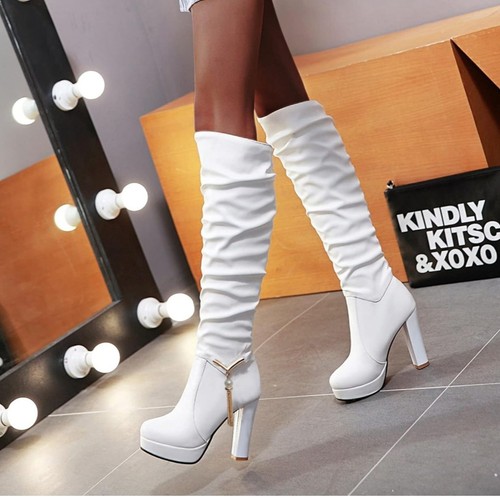 Women knee high chunky - women,