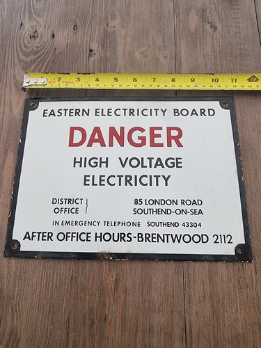 Vintage enamel electricity - vintage,