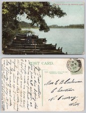 s24153 Landing Stage Frinton Lake Norfolk England  postcard 1909 stamp