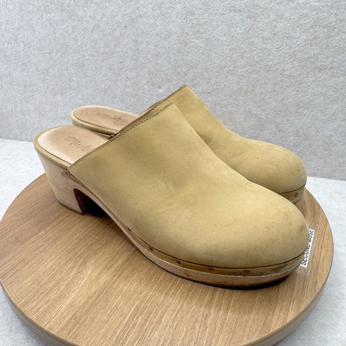Madewell suede clog heel mules - suede,