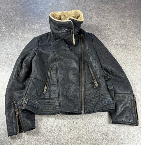 Y2k shearling style biker - shearling,