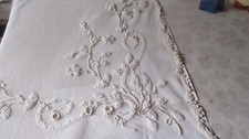 PrettyAntique French Lace Curtain/ Fabric. Amazing Tape work. 150 x 165 cm