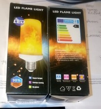 2 x LED Flame Light Bulbs  E26 (E27) 240V AC Energy Rated A