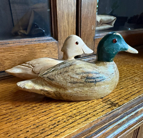 Pair one hand painted wooden - one, hand-painted