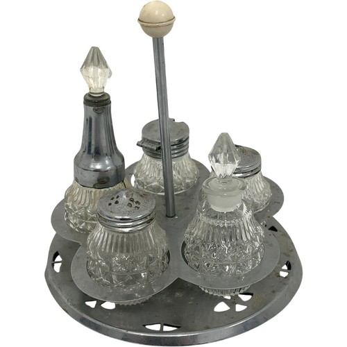 Vintage glass cruet set with - vintage,